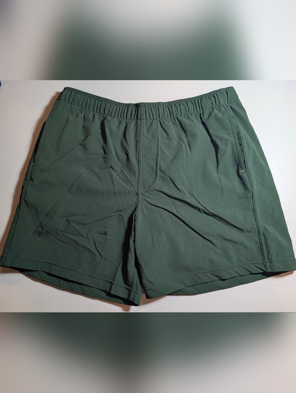 Myles Men's Large Elastic-Waist Olive Green Performance Shorts